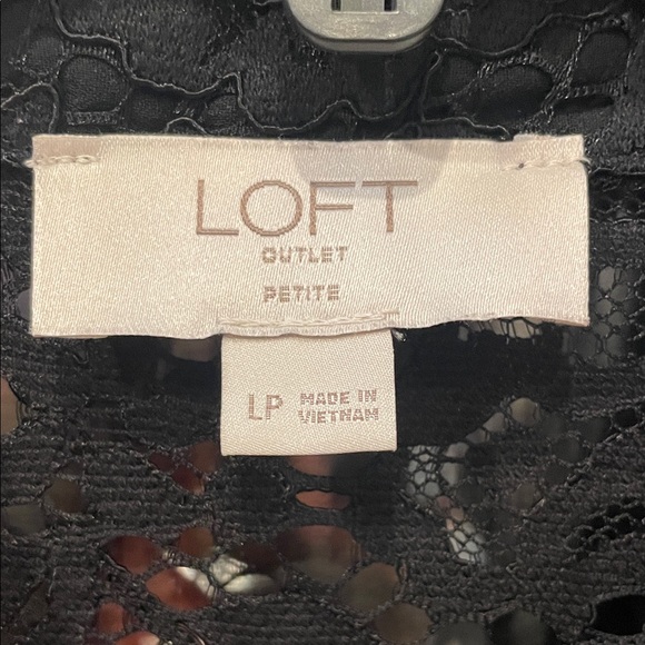 LOFT Elegant Black Lace Button-Up Blouse - Picture 2 of 10